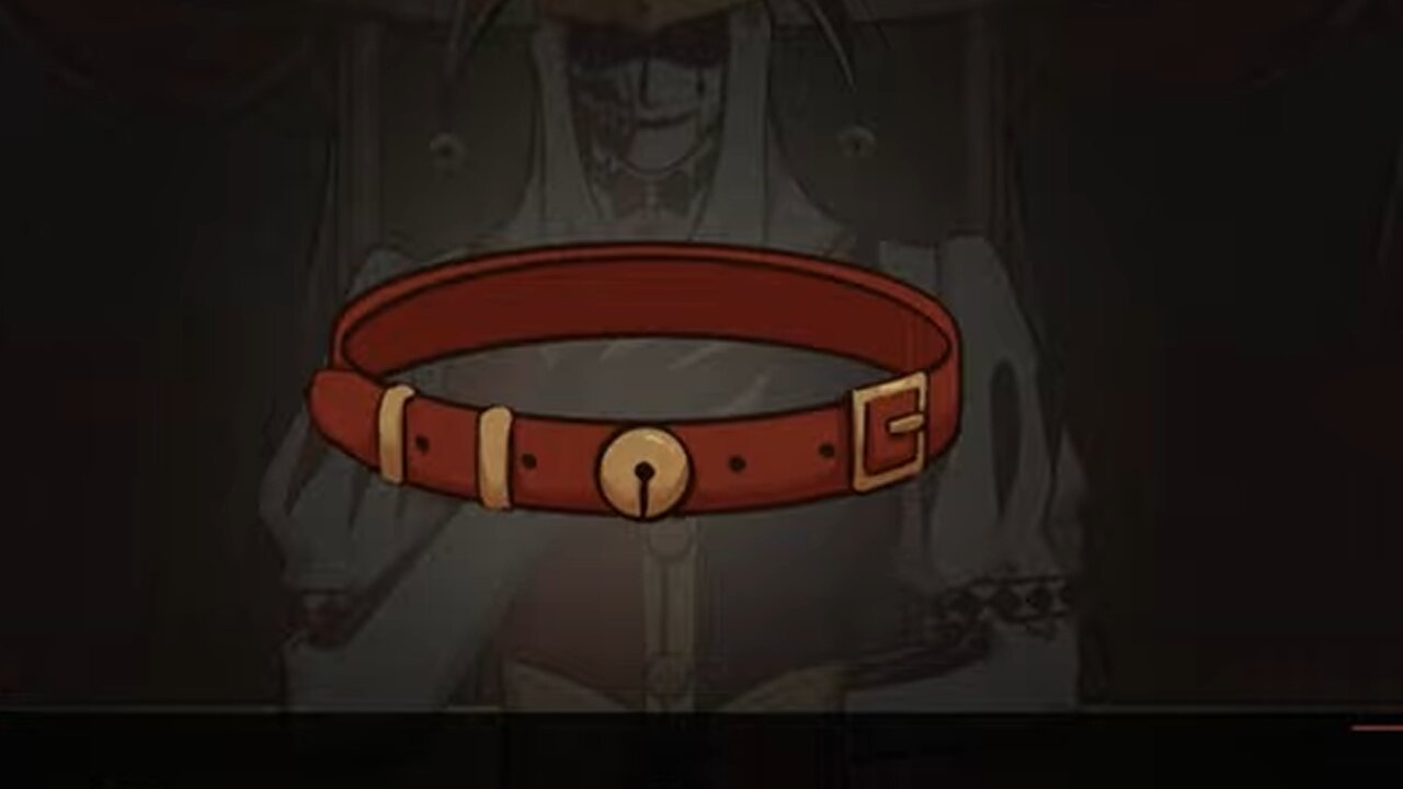 Kingdom of Marionettes choice screen - a dialogue branch with the dark jester in the background